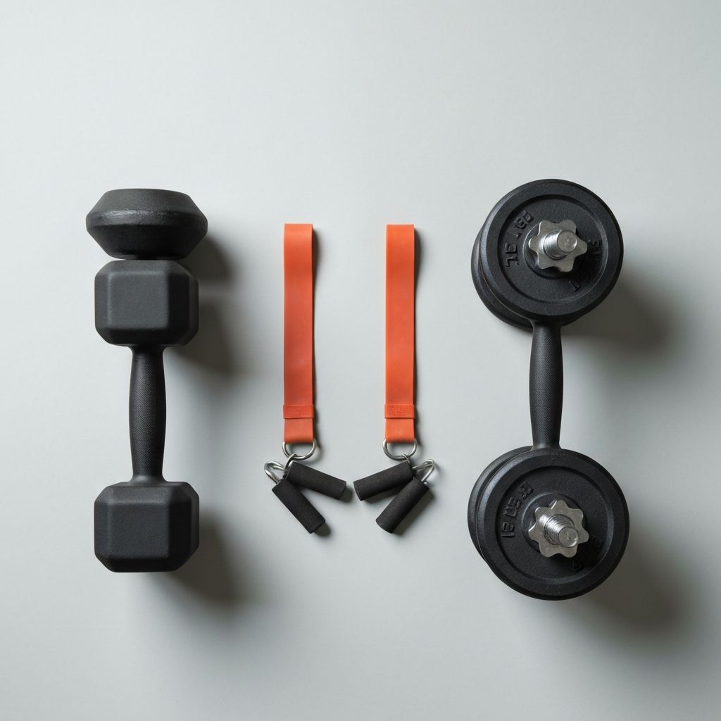 Komposition verschiedener Gewichtszubehöre